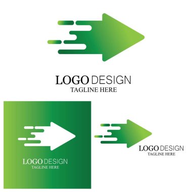 hareket üçgeni oynatma harfi yarım logo tasarımı