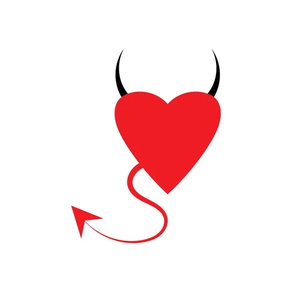 Modelo Vetor Logotipo Diabo Coração — Vetor de Stock