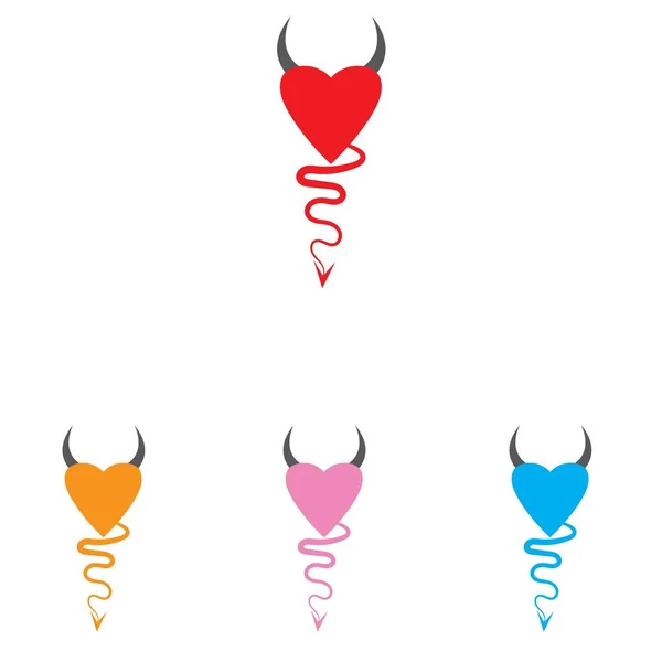 Modello Vettoriale Logo Heart Devil — Vettoriale Stock