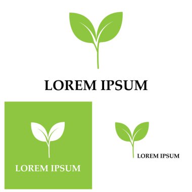 Yeşil ağaç yaprağı ekoloji doğa elementi vektörü logoları