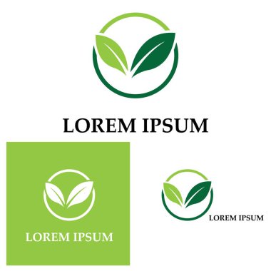 Yeşil ağaç yaprağı ekoloji doğa elementi vektörü logoları
