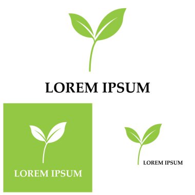 Yeşil ağaç yaprağı ekoloji doğa elementi vektörü logoları
