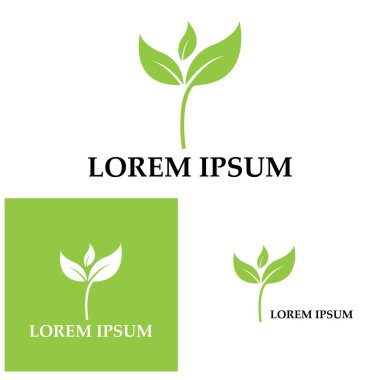 Yeşil ağaç yaprağı ekoloji doğa elementi vektörü logoları