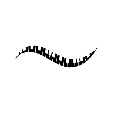 Piyano simgesi vektör görselleştirme şablonu