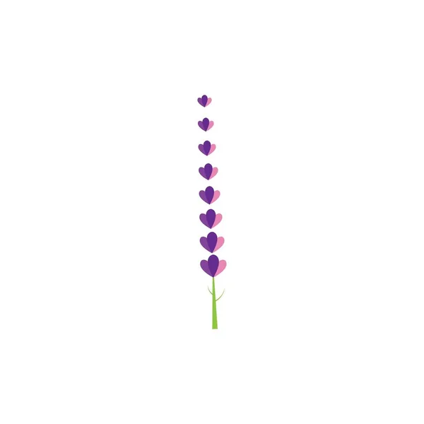 Färsk Lavendel Blomma Logotyp Vektor Platt Design — Stock vektor