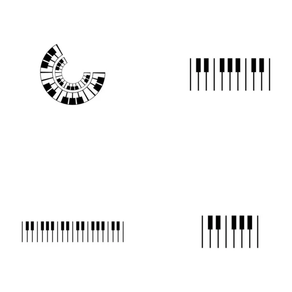Piano Ikona Wektor Szablon Ilustracja — Wektor stockowy