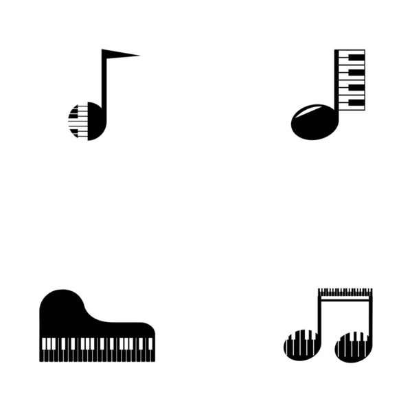 Piano Pictogram Vector Ilustration Sjabloon — Stockvector