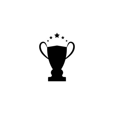 Ganimet vektör logosu. Kazanan logo şablonu için şampiyonlar kupa logosu simgesi.