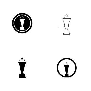 Ganimet vektör logosu. Kazanan logo şablonu için şampiyonlar kupa logosu simgesi.