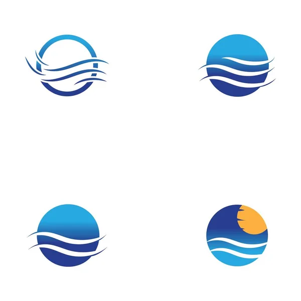 Diseño Del Logotipo Ola Agua Plantilla — Vector de stock