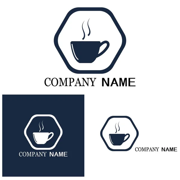 Tasse Café Logo Modèle Vectoriel Icône Design — Image vectorielle