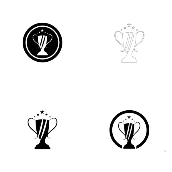 Trofeo Vector Logo Icon Champions Trofeo Logotipo Icono Para Plantilla — Vector de stock