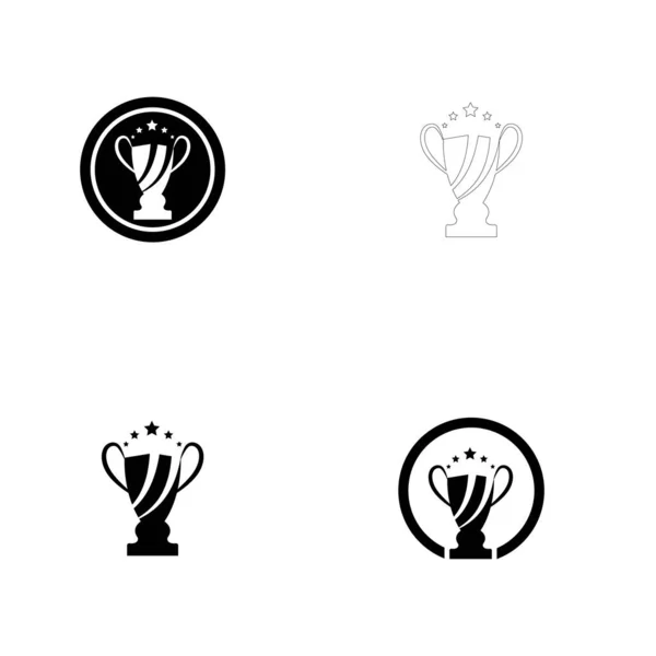 Trofeo Vector Logo Icon Champions Trofeo Logotipo Icono Para Plantilla — Vector de stock