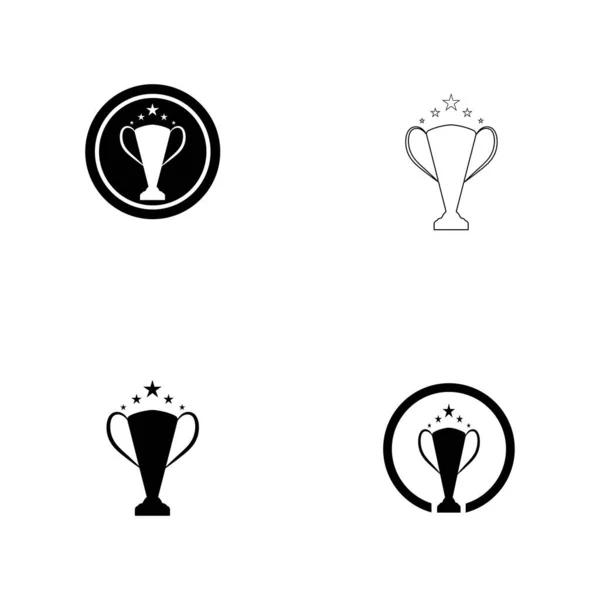 Trophy Vektor Logotyp Ikon Champions Trofé Logotyp Ikon För Vinnare — Stock vektor