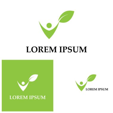 İnsan Sağlıklı Yaşam Logosu şablon vektör simgesi