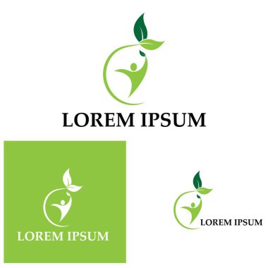 İnsan Sağlıklı Yaşam Logosu şablon vektör simgesi