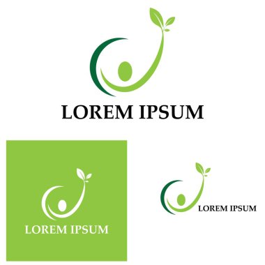 İnsan Sağlıklı Yaşam Logosu şablon vektör simgesi