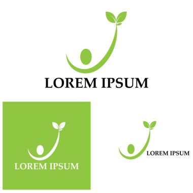 İnsan Sağlıklı Yaşam Logosu şablon vektör simgesi