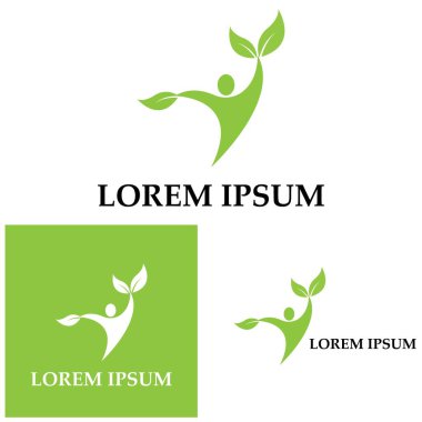 İnsan Sağlıklı Yaşam Logosu şablon vektör simgesi