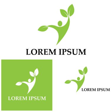 İnsan Sağlıklı Yaşam Logosu şablon vektör simgesi
