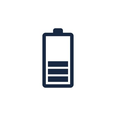 Güç Bataryası Logosu ikon tasarımı tasarım şablonu. Batarya şarj vektör simgesi simgesi. Pil gücü ve yıldırım logosu.