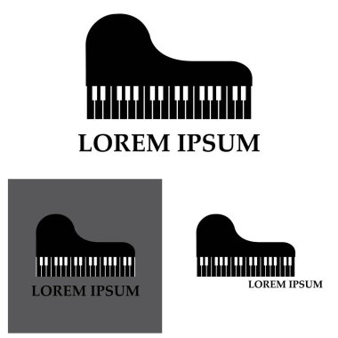Piyano simgesi vektör görselleştirme şablonu