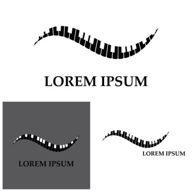 Piyano simgesi vektör görselleştirme şablonu