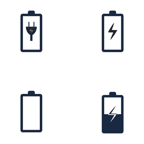 Power Battery Logo Icon Vector Illustration Design Template Battery Charging — Stock Vector