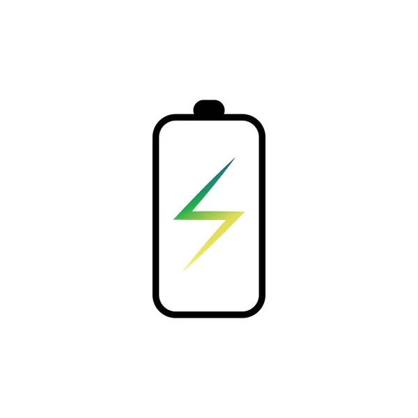 Power Battery Logo Ikon Vektor Illustration Design Mall Batteri Laddning — Stock vektor