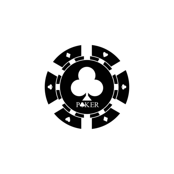 Casino Čip Ikona Poker Čip Vektorové Ikony Logo Casino Čipy — Stockový vektor