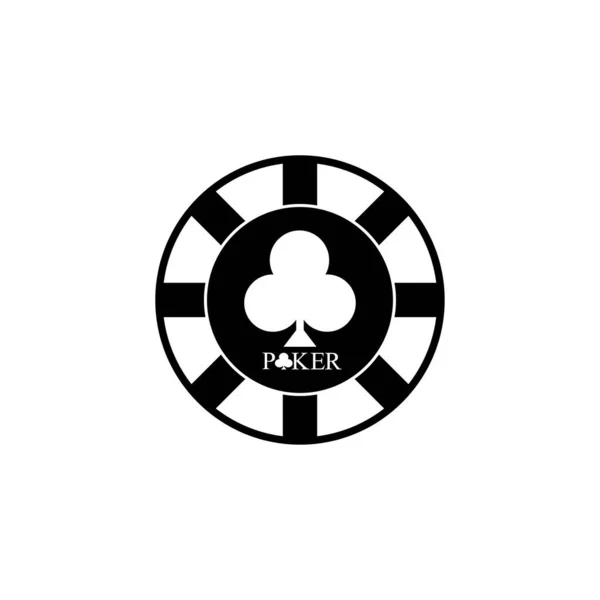 Casino Chip Icono Póquer Chip Vector Icono Logo Casino Chips — Vector de stock