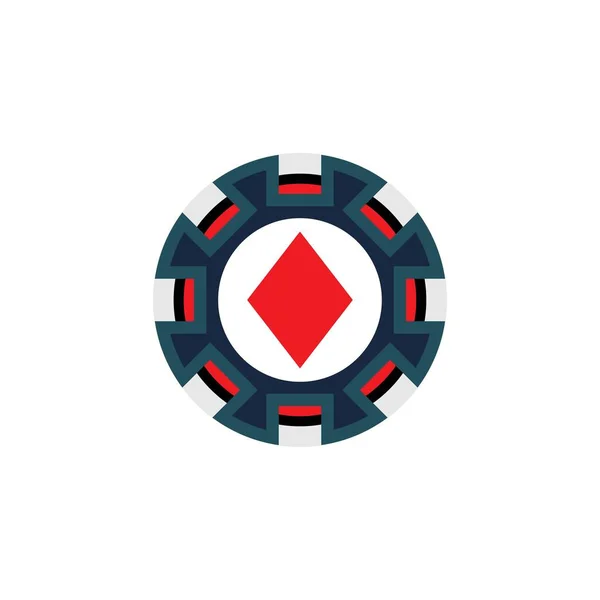Kasyno Chip Ikona Poker Chip Wektor Ikona Logo Kasyno Żetony — Wektor stockowy