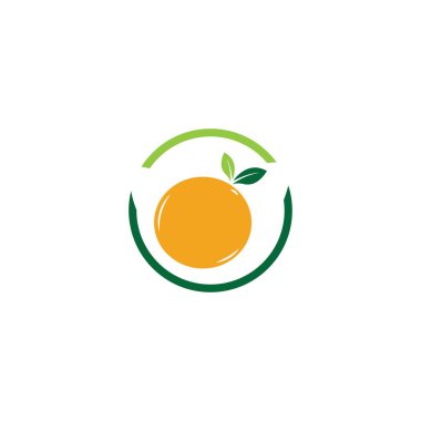 Turuncu logo tasarımı Vektör simgesi çizimi