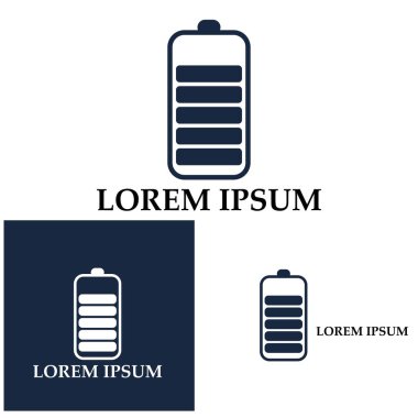 Güç Bataryası Logosu ikon tasarımı tasarım şablonu. Batarya şarj vektör simgesi simgesi. Pil gücü ve yıldırım logosu.