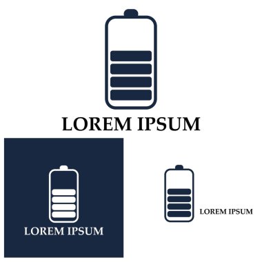 Güç Bataryası Logosu ikon tasarımı tasarım şablonu. Batarya şarj vektör simgesi simgesi. Pil gücü ve yıldırım logosu.