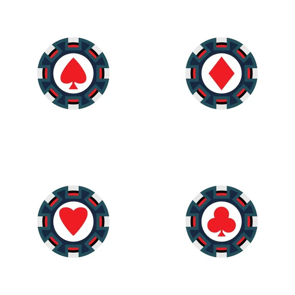 Casino Chip Icon Poker Chip Vector Icon Logo Casino Chips — Stock Vector