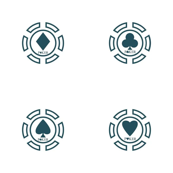 Casino Chip Icona Poker Chip Vettoriale Icona Logo Casino Chip — Vettoriale Stock