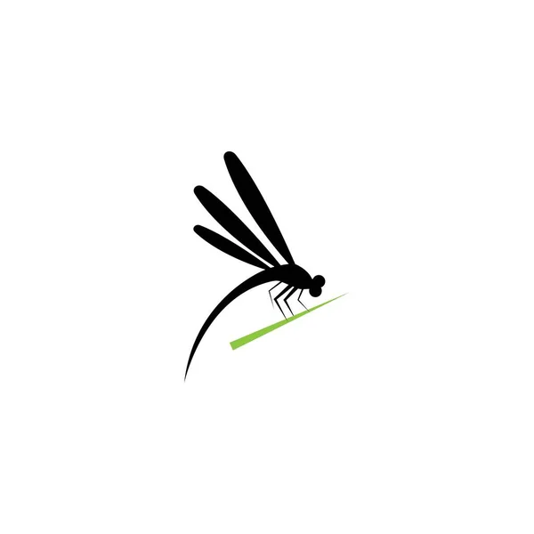 Dragonfly Illustration Icon Design Template Vector — Stock Vector