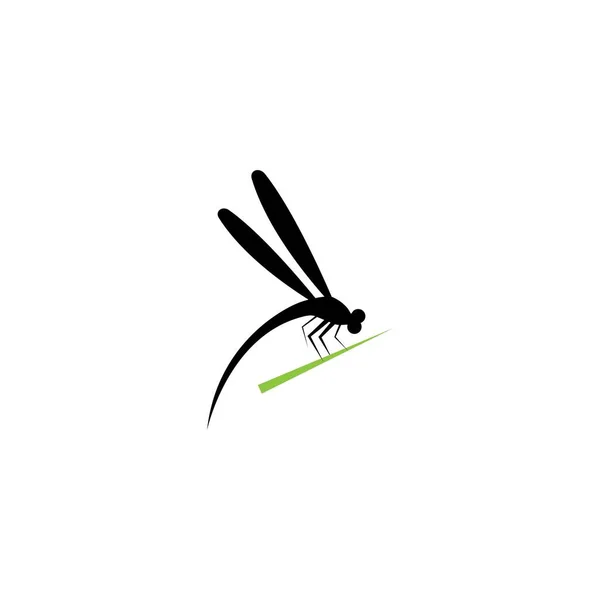 Dragonfly Illustration Icon Design Template Vector — Stock Vector