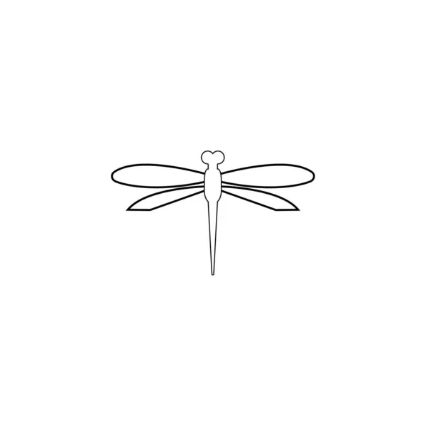 Dragonfly Illustration Icon Design Template Vector — Stock Vector