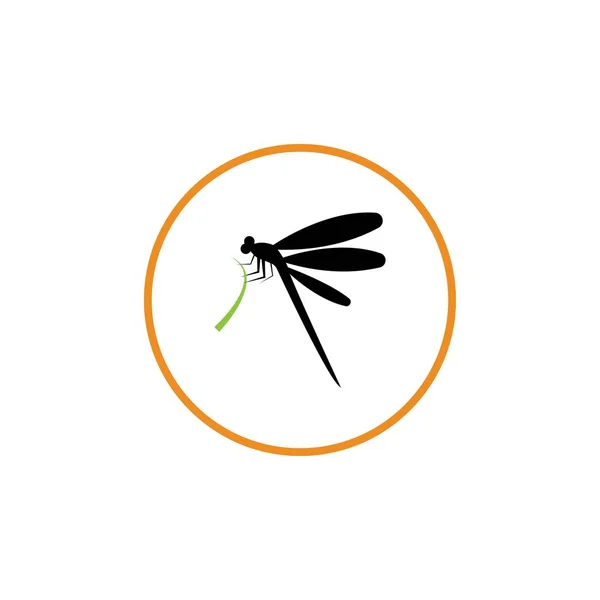 Dragonfly Illustration Icon Design Template Vector — Stock Vector