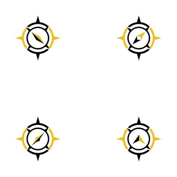 Modèle Logo Boussole Conception Illustration Icône Vectorielle — Image vectorielle