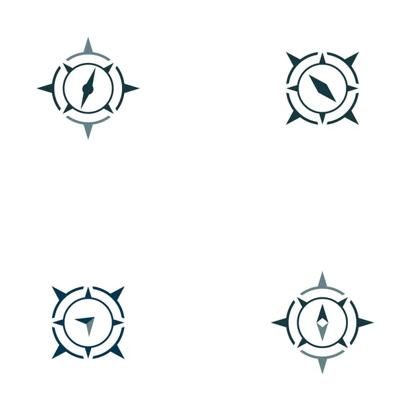 Компас Логотип Шаблон Векторний Дизайн Ілюстрації — стоковий вектор