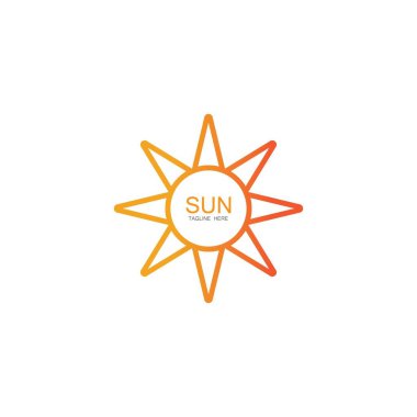 Güneş Vektörü illüstrasyon Simgesi Logo Şablonu tasarımı