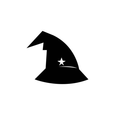 Sihirbaz kapağı karakter logosu vektör şablonu