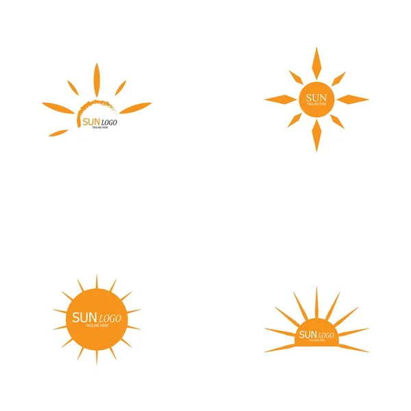 Sun Vector Ilustración Icono Logo Plantilla Diseño — Vector de stock