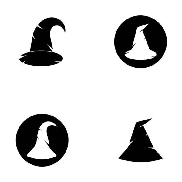 ウィザード キャップ文字ロゴ ベクトル テンプレート — ストックベクタ