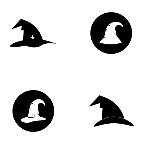 ウィザード キャップ文字ロゴ ベクトル テンプレート — ストックベクタ