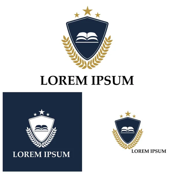 Escuela Academia Universitaria Plantilla Diseño Del Logotipo Del Curso — Archivo Imágenes Vectoriales