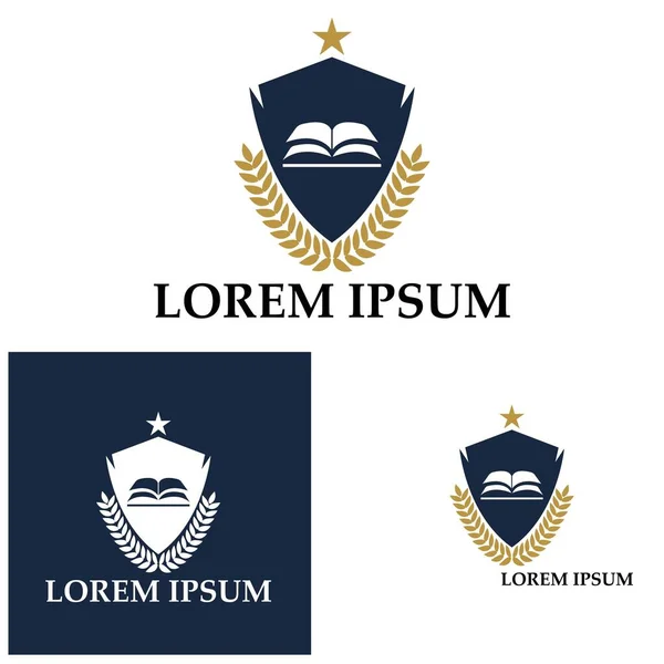 Escuela Academia Universitaria Plantilla Diseño Del Logotipo Del Curso — Archivo Imágenes Vectoriales